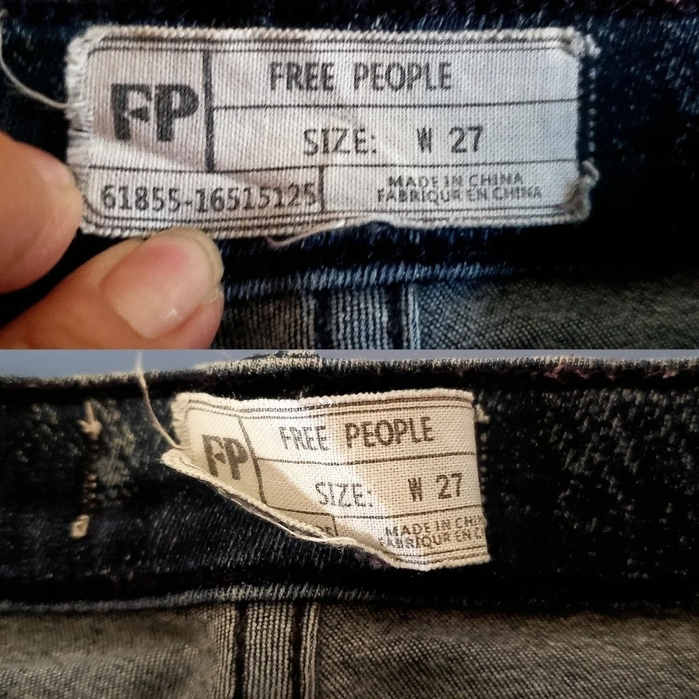 Free People Jeggings Blue Denim Marbled 27 Y2K Stretchy Casual Skinny Girl Jeans